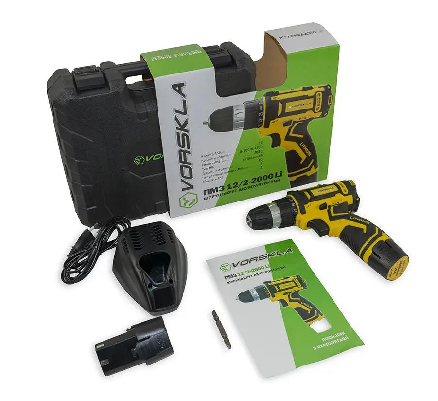 Аккумуляторный шуруповерт Vorskla ПМЗ 12/2-2000 Li
